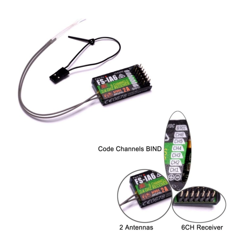 Drone Racing Antenna - Receptor Flysky FS-IA6 6CH antena Dual