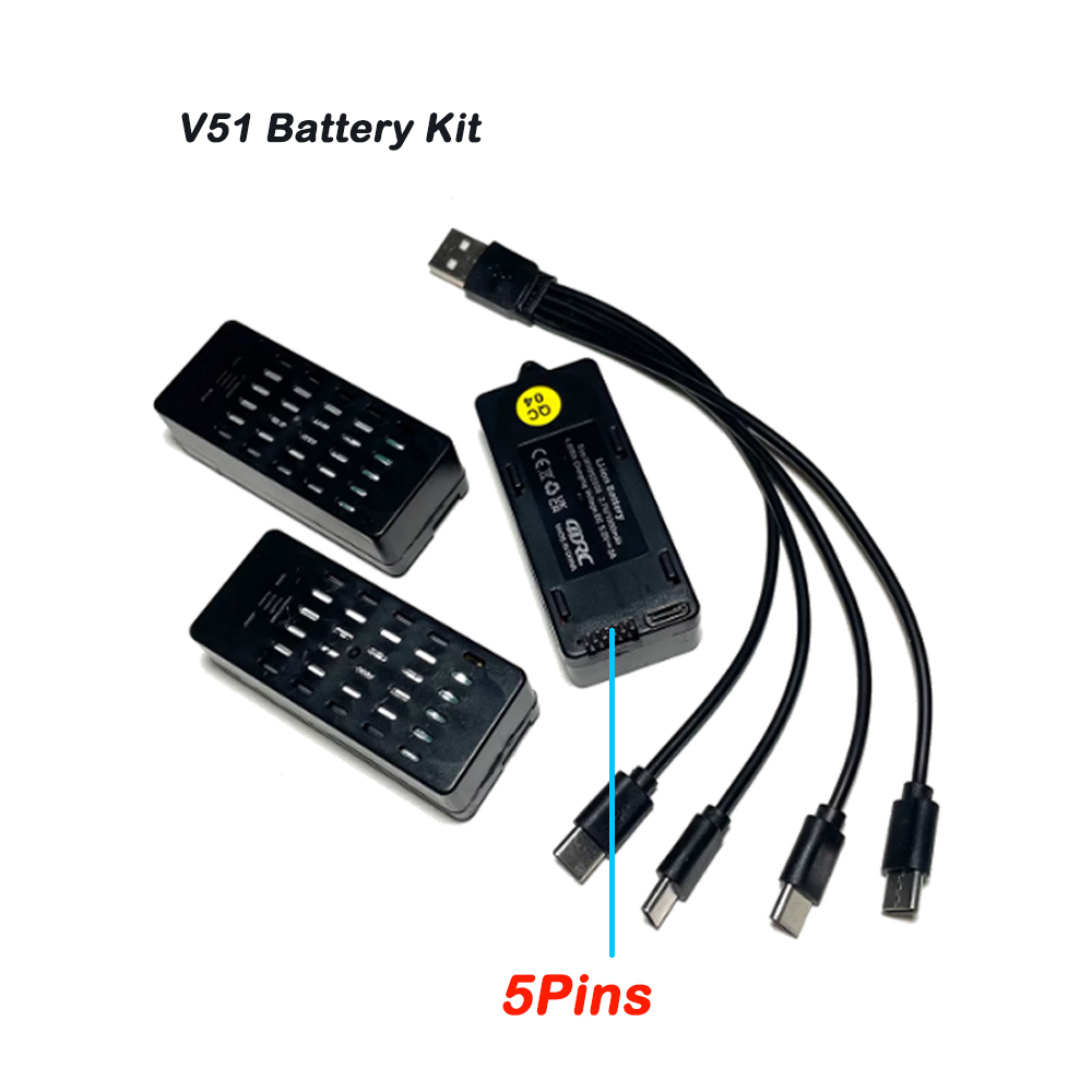 Drone Racing Charger - 3 Baterías 4D-V51 de 3.7V 1300mAh