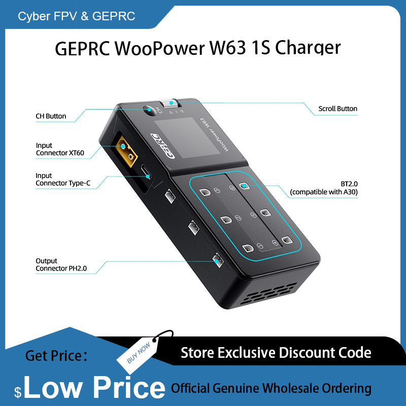 Cargador GEPRC WooPower W63 1S - Drone Racing Charger reseña y precio